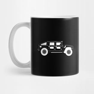 Humvee White Outline Mug